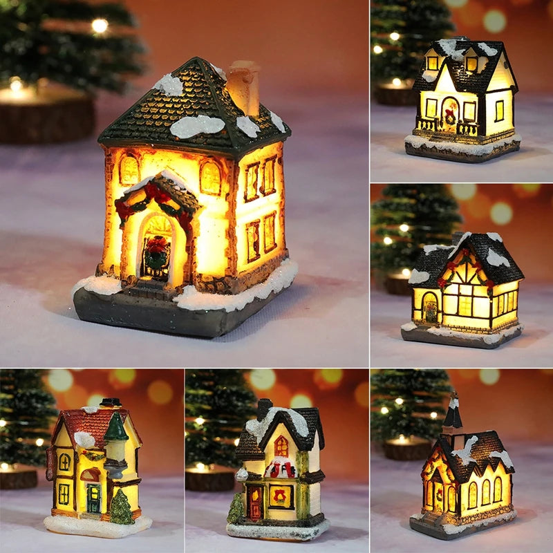Glowing Holiday House — Tabletop Christmas Light Décor