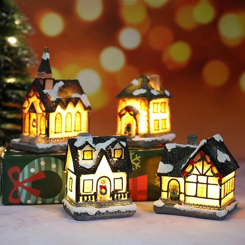 Glowing Holiday House — Tabletop Christmas Light Décor