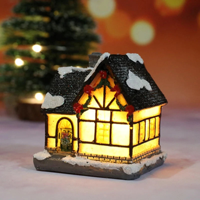 Glowing Holiday House — Tabletop Christmas Light Décor