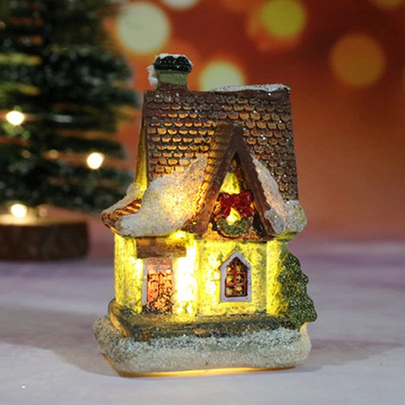 Glowing Holiday House — Tabletop Christmas Light Décor