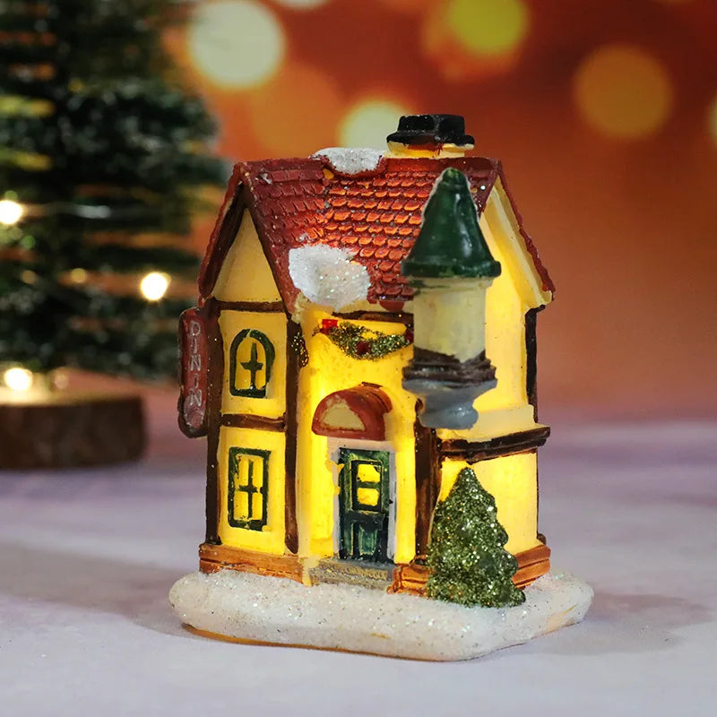 Glowing Holiday House — Tabletop Christmas Light Décor