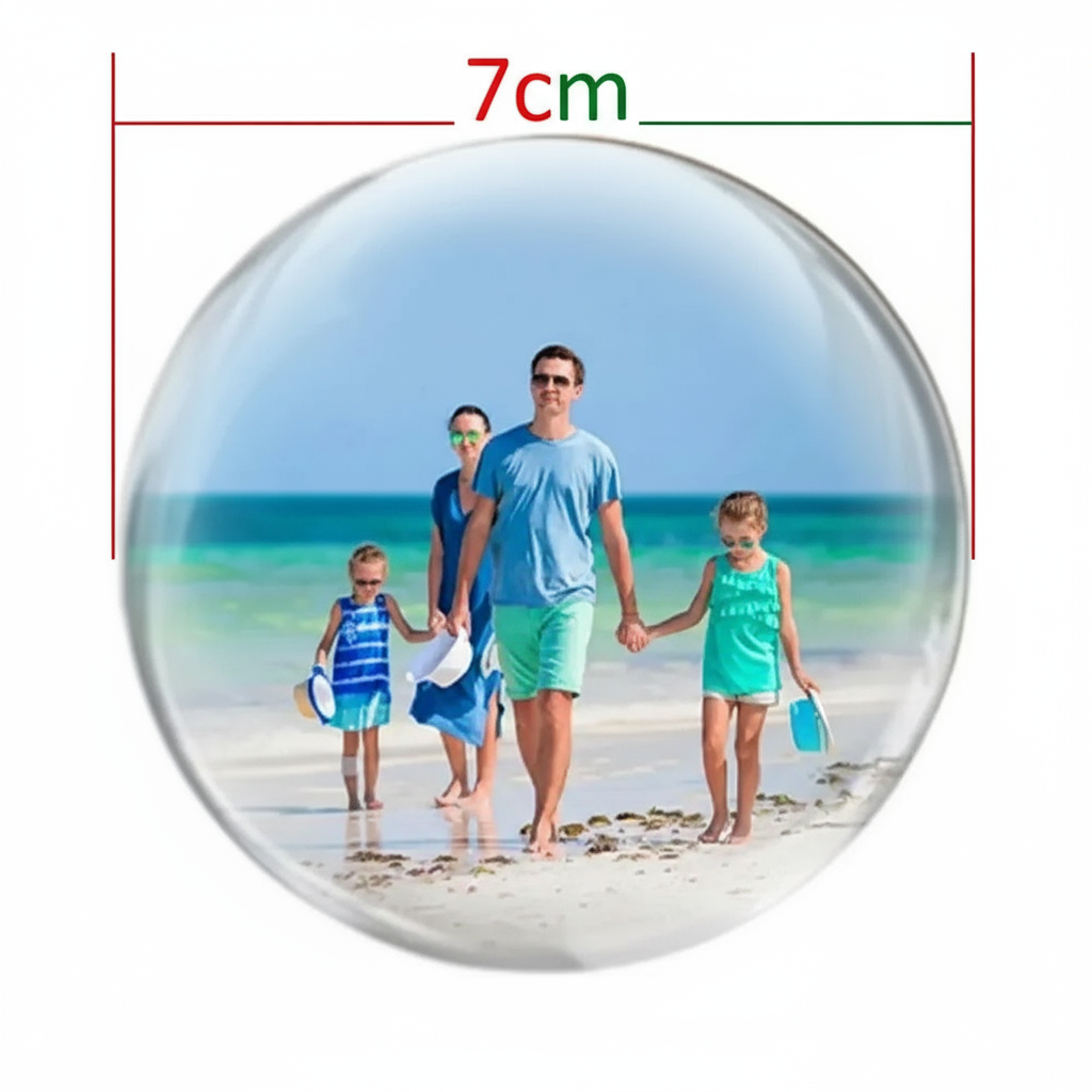 Enhanced crystal ball with Christmas themed measurements