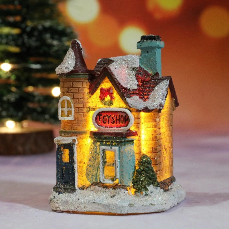 Glowing Holiday House — Tabletop Christmas Light Décor