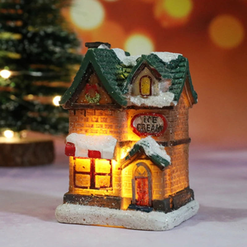 Glowing Holiday House — Tabletop Christmas Light Décor