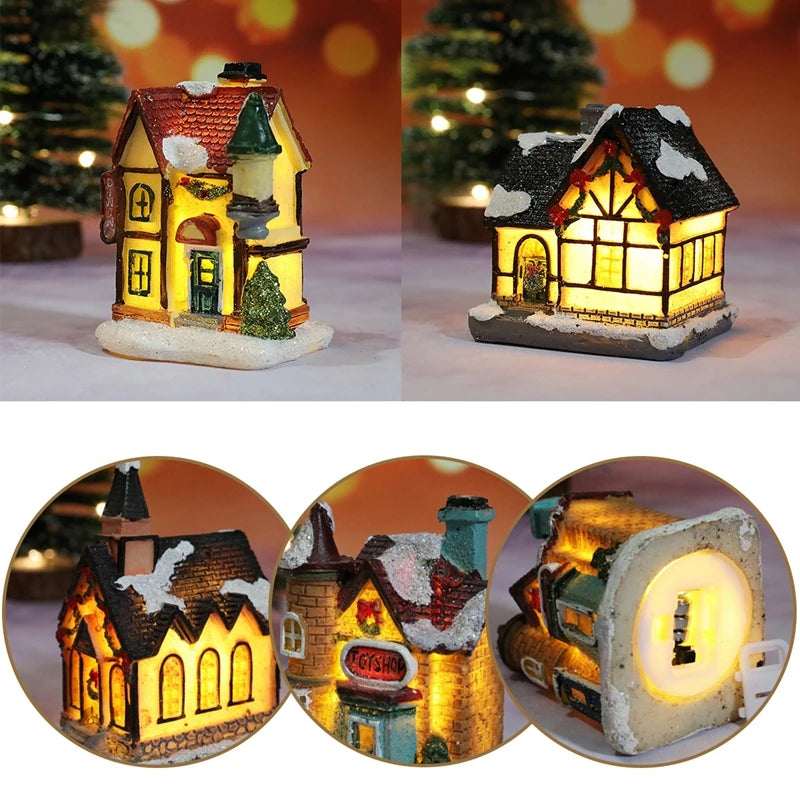 Glowing Holiday House — Tabletop Christmas Light Décor