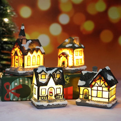 Glowing Holiday House — Tabletop Christmas Light Décor