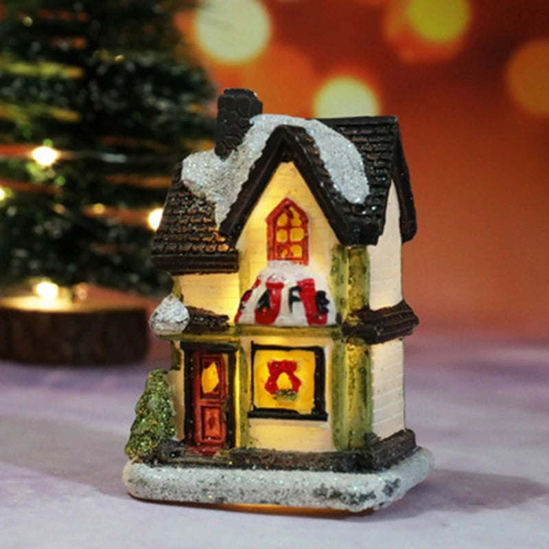 Glowing Holiday House — Tabletop Christmas Light Décor