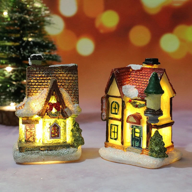 Glowing Holiday House — Tabletop Christmas Light Décor