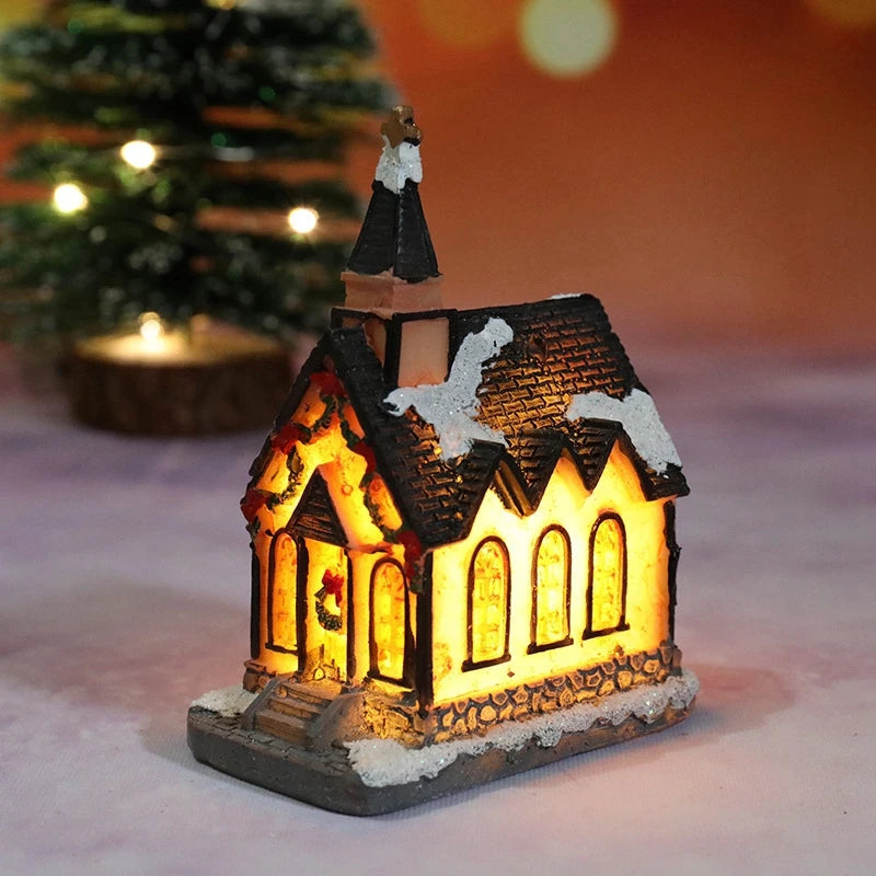 Glowing Holiday House — Tabletop Christmas Light Décor