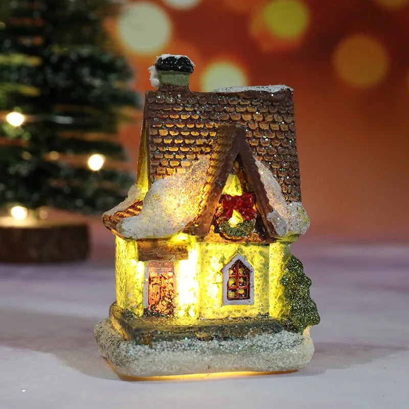 Glowing Holiday House — Tabletop Christmas Light Décor