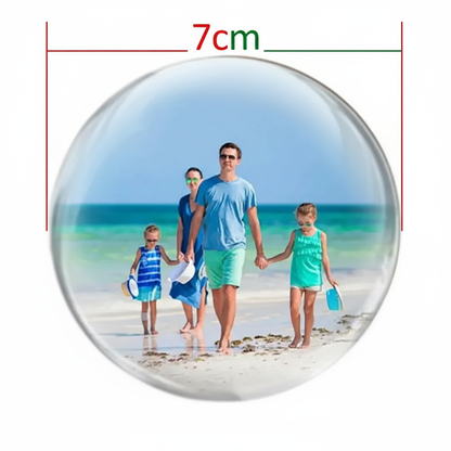 Enhanced crystal ball with Christmas themed measurements